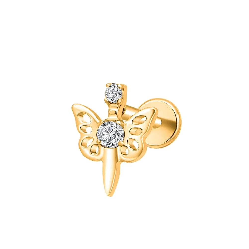 PUTITUP F136 Titanium Alloy Classic Luxury Combination Ear Studs Fashionable Ear Cartilage Lip Studs Body Piercing Jewelry