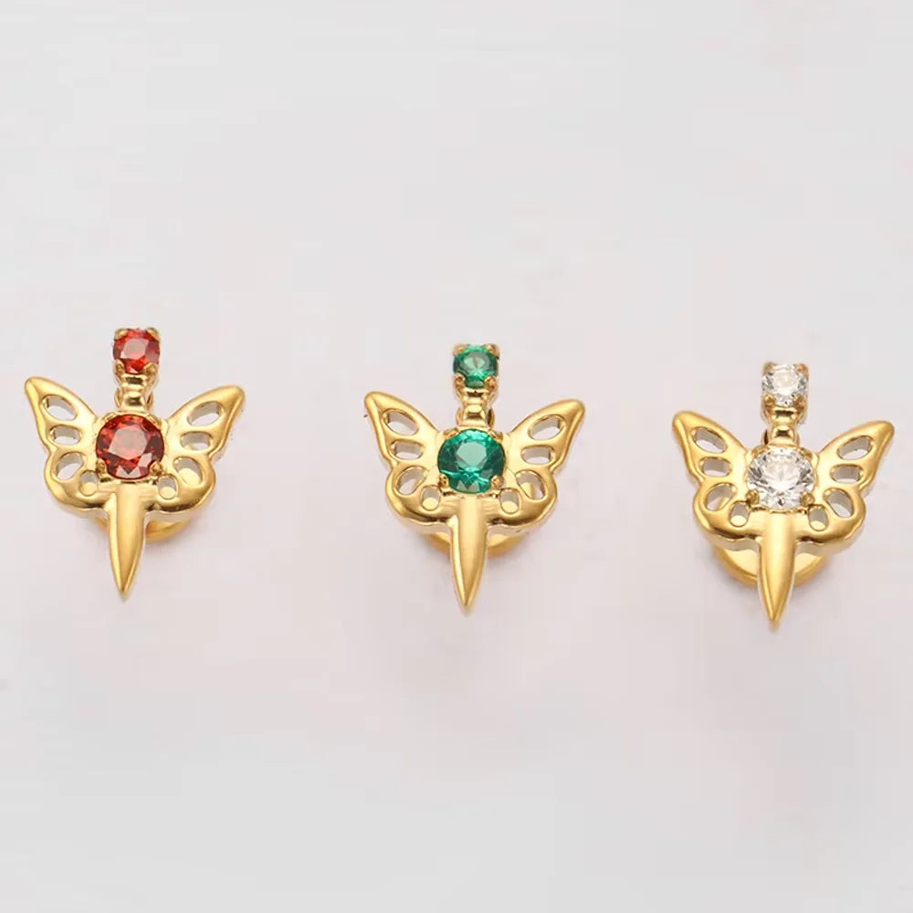 PUTITUP F136 Titanium Alloy Classic Luxury Combination Ear Studs Fashionable Ear Cartilage Lip Studs Body Piercing Jewelry