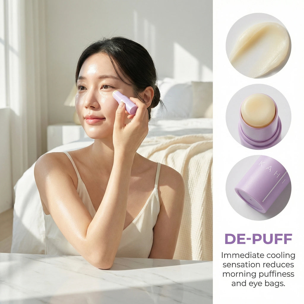 KAHI Eye Balm Stick Acetyl Hexapeptide 8 Dark Circles Wrinkle Reduction Puffiness Care Metal Head Massage Korean Skincare