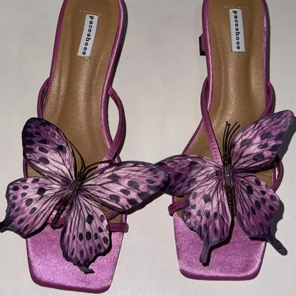 1 Pair Simulation Coloful Thai Fairy Butterfly Flower Shoe Buckles Personalized Design Butterfly Orchid Simulation Buckles Decor