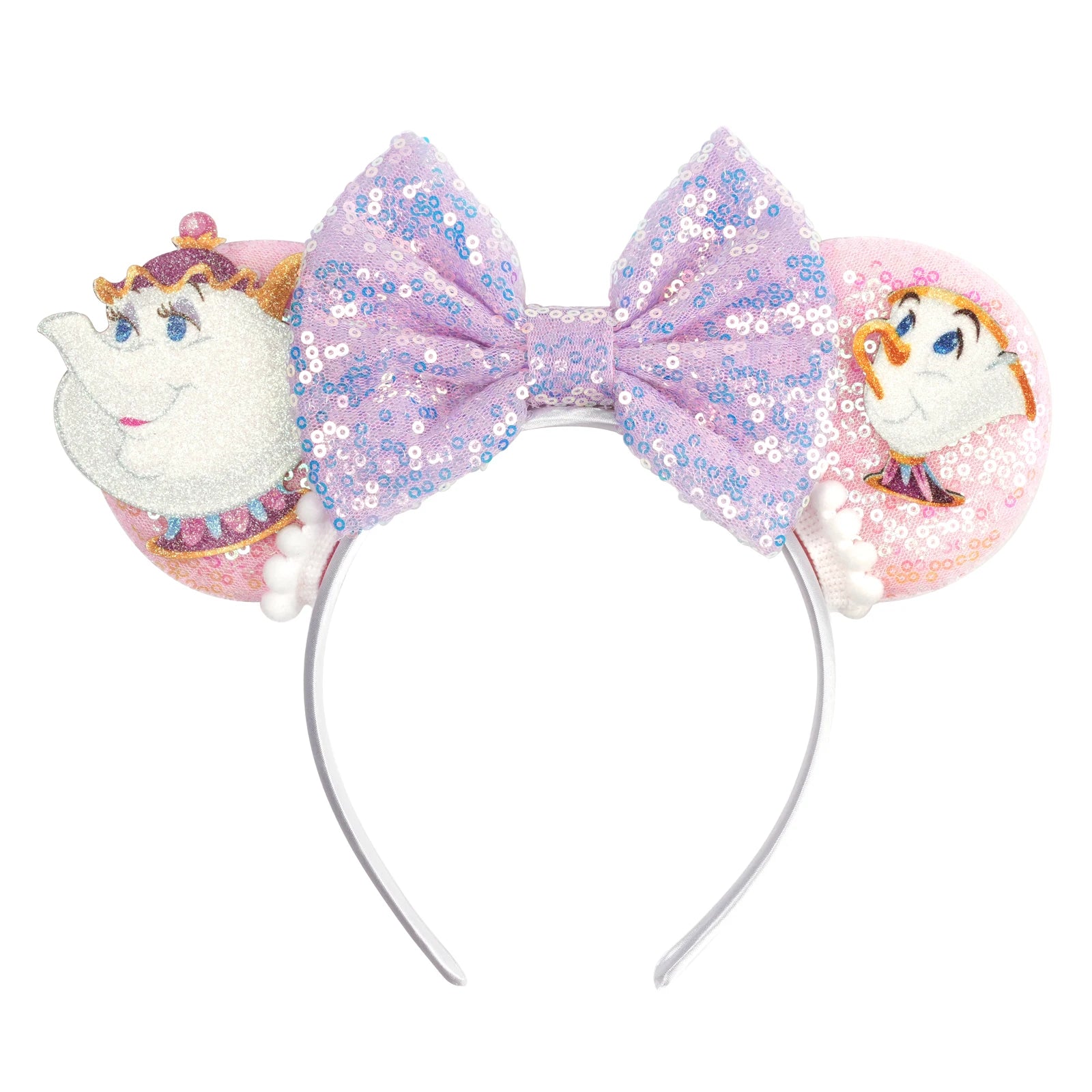 2025 New Style Mickey Minnie Ear Headband Sequin Bows Girl Adult Kids Halloween Party Cosplay Hair Accessories Princess Hairband