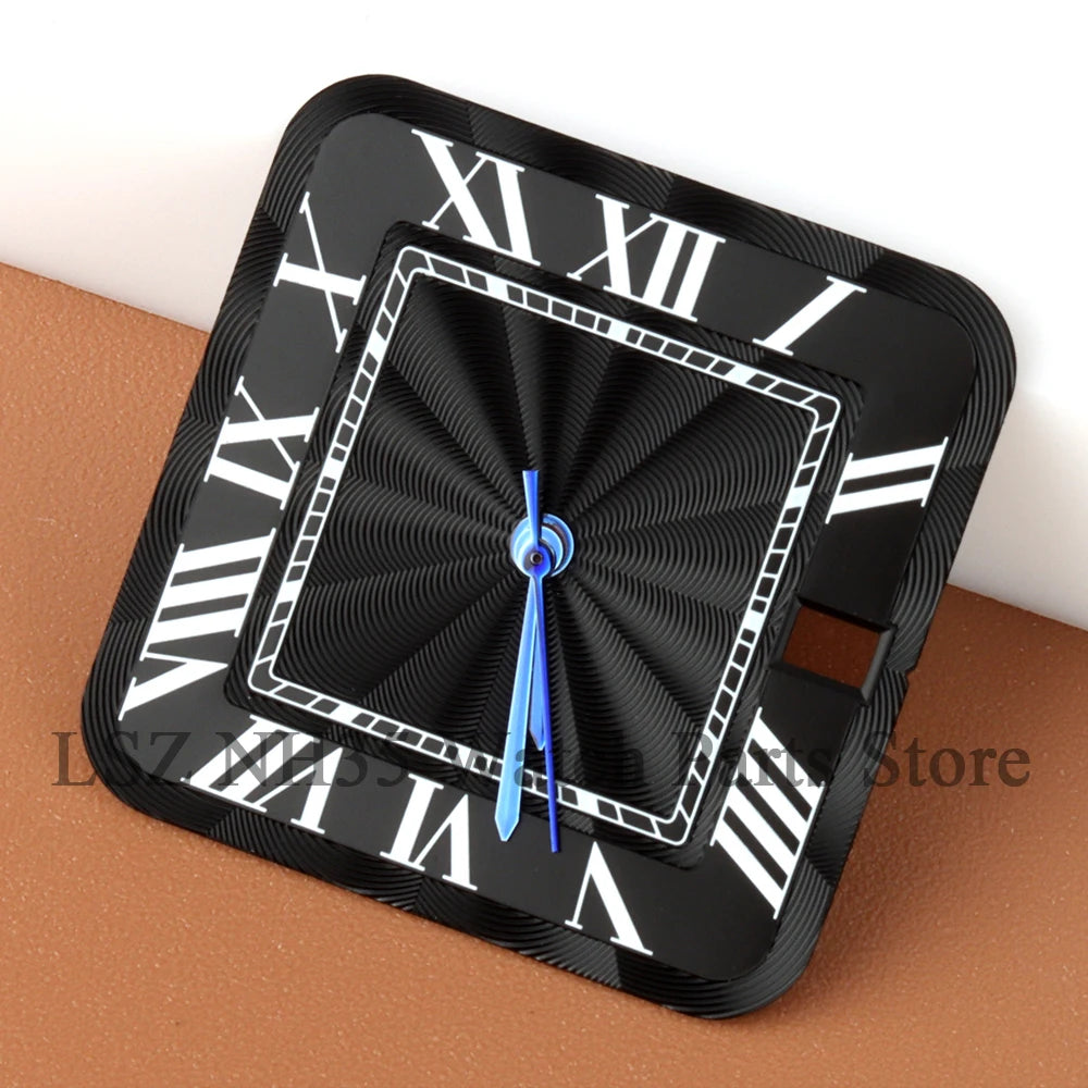 27mm NH35 Dial Square Roman Dial and Hands For 38mm Santos Case Fit NH35 NH36 Movement Stainless Steel Watch Accessories Repair