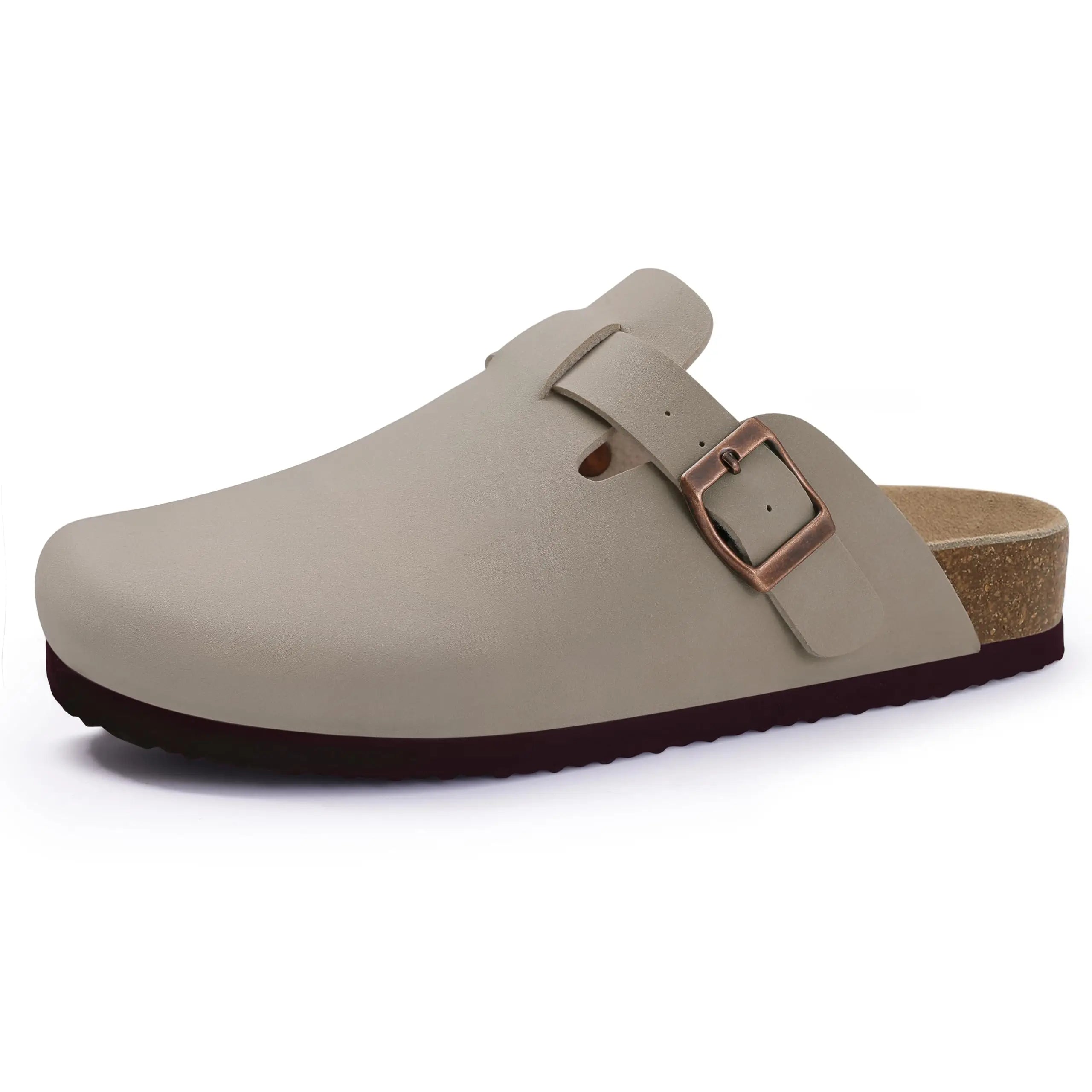 Crestar Women Genuine Suede Clogs Fashion Cow Leather Slippers New Color Soft Cork Footbed Mules Potato Shoes with Arch Support
