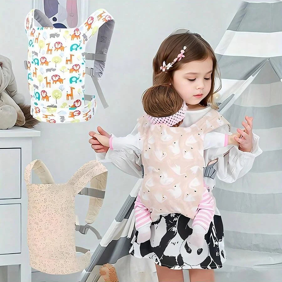 1Pc Toddler Doll Carrier, Pet Carrier, Adjustable Baby Carrier for Infants and Toddlers, Multifunctional Pretend Play Doll Double Ring Carrier, Suitable for Children Aged 3-6, Toy Backpack.