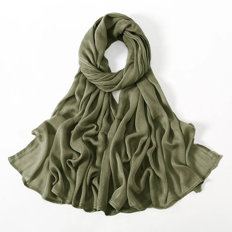 Fashion Modal Hijab Rayon Cotton Shawls Muslim Hijabs For Women Plain Scarf Big Size Headscarf Islamic Turban Headband 190*85cm