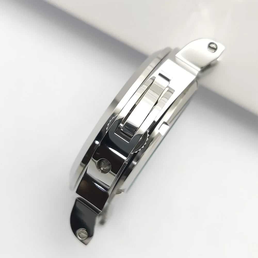 40mm No logo Safety Lock Watch Case Crown Protecting Device With Lever For Seiko Panerai Luminor NH35 Automatic Movement ModPart