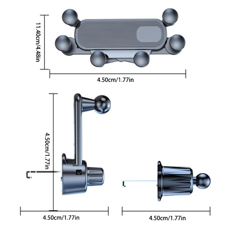 SEAMETAL Gravity Car Phone Holder Car Air Vent Phone Mount Universal Shockproof GPS Clip Smartphone Stand for Car Accessories