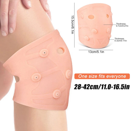 1PCS Silicone Knee Braces, Magnetic Compression Support Sleeve Brace, Thickened Patella Knee Pads Sport Protectors
