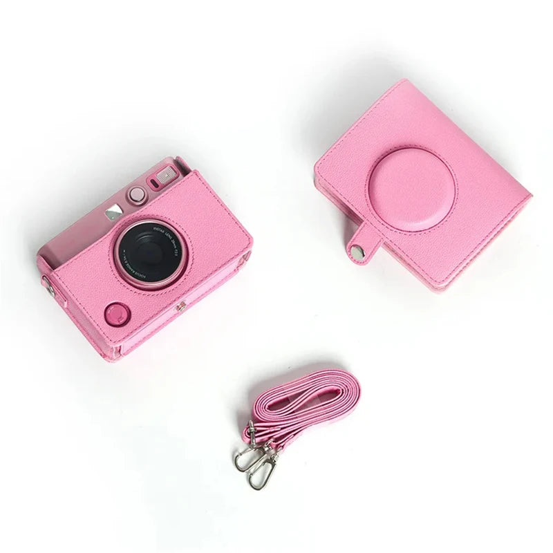 PU Leather Camera Bag  For Fujifilm Instax Mini EVO Instant Film Camera Soft Silicone Cover Bag with Shoulder Strap