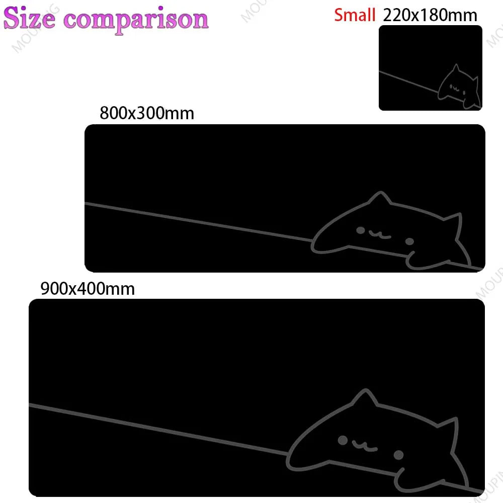 White Deskmat Black Cat Kawaii Mouse Pad Minimalistic Gaming Laptop Large Mousepad Anime Office Carpet Gamer Keyboard Mouse Mats
