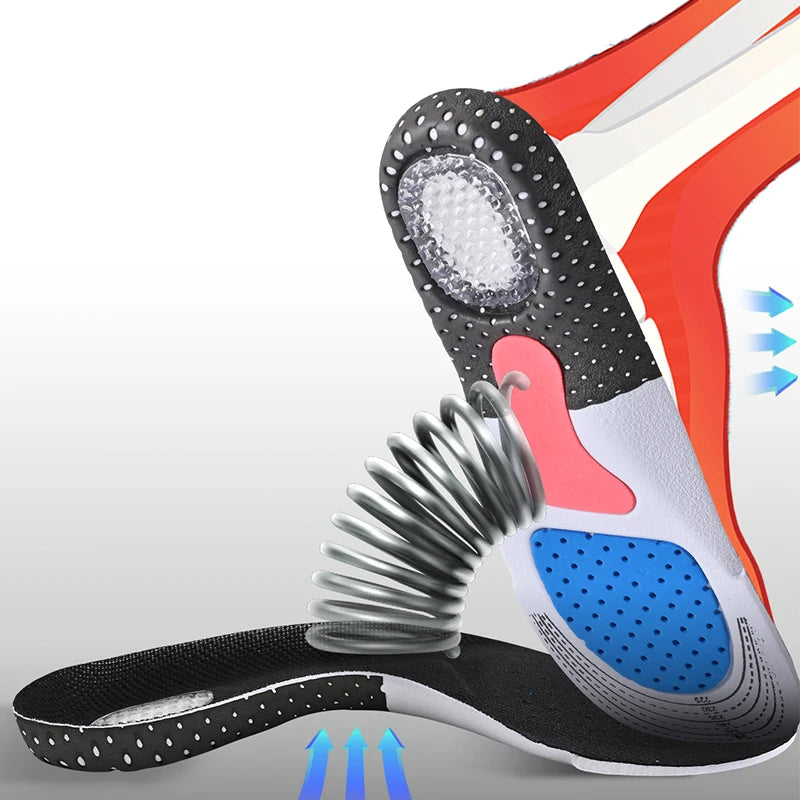 Silicone Gel Insoles Sport Running Insoles for feet Man Women orthopedic pad Massaging Shock Absorption arch support