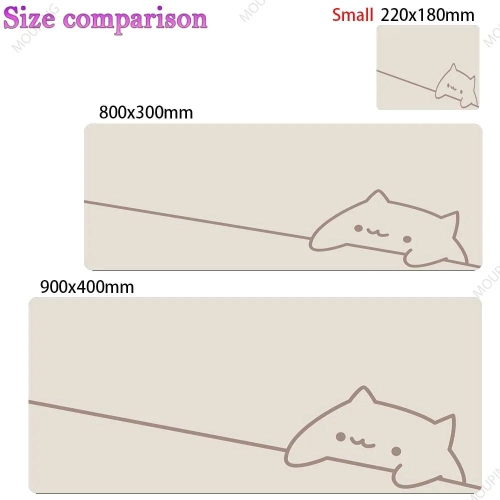 White Deskmat Black Cat Kawaii Mouse Pad Minimalistic Gaming Laptop Large Mousepad Anime Office Carpet Gamer Keyboard Mouse Mats