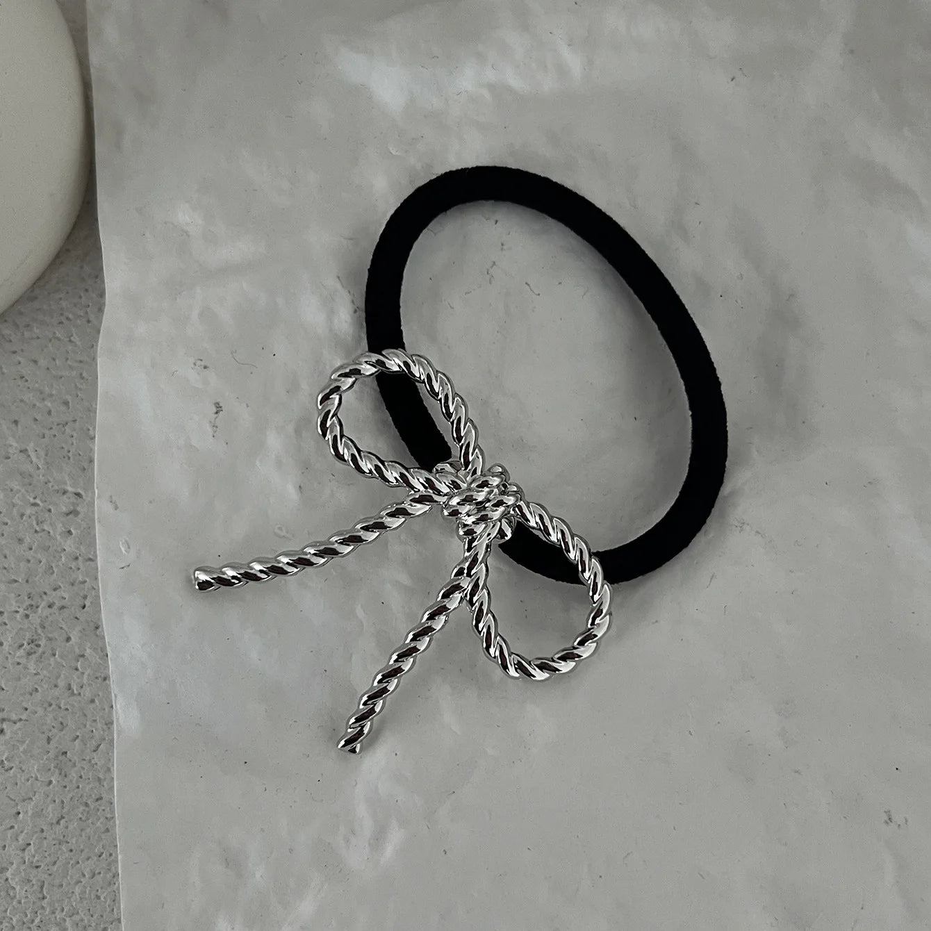 Fashion Irregular Geometric Hair Ties Elastic Hairband Punk Metal Hair Bands Rope Women Bowknot Ponytail Holder Hair Accessories
