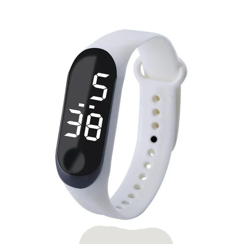 Waterproof Kids Sports Watch Children Smart Touch Screen LED Digital Watch Two Tone Silicone Strap Men Women Watch Student Clock