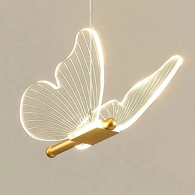 Nordic Butterfly Led Pendant Lamp Bedside Staircase Bedroom Hanging Lamps For Ceiling Art Indoor Lighting Light Fixture