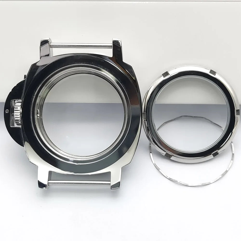 40mm No logo Safety Lock Watch Case Crown Protecting Device With Lever For Seiko Panerai Luminor NH35 Automatic Movement ModPart