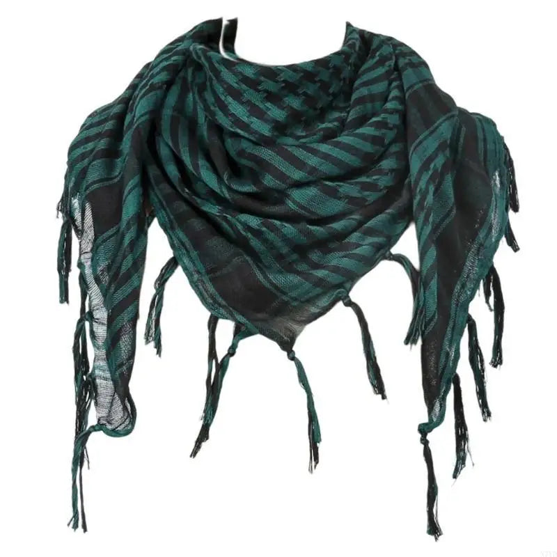 N7YD Desert Shemagh Scarf Soft Fringed Arab Headscarf Unisex Keffiyeh Bandana Unisex Headwrap Arabian Scarf Head Covering