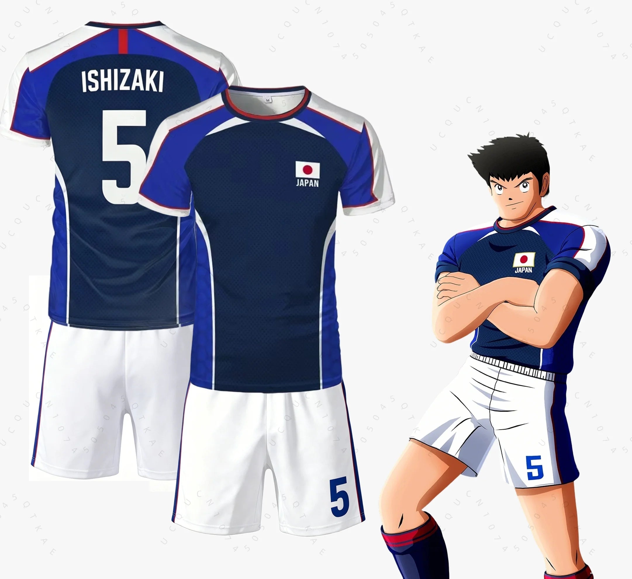 Piece Outfit Children Tracksuit Captain Tsubasa Football No.10 Print T Shirts Can Choose T-Shirts Or Shorts Kids Adult Clothes