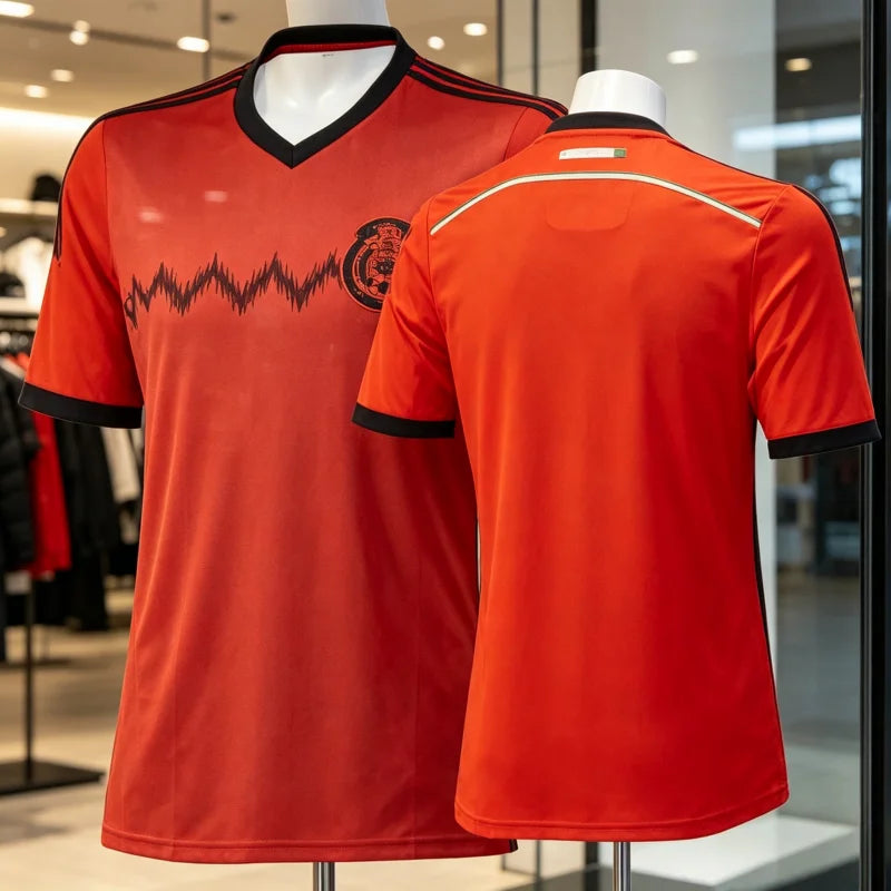 2026 vintage orange red Mexican fan customized breathable football T-shirt, comfortable and simple family Parent child clothing