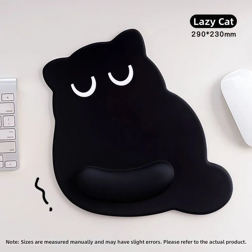 Big-eyed Cat Mouse Pad Non-Slip Comfortable Wrist Rest Typing Pad Dirt-resistant Soft Ergonomic Mouse Pad For Computer Office