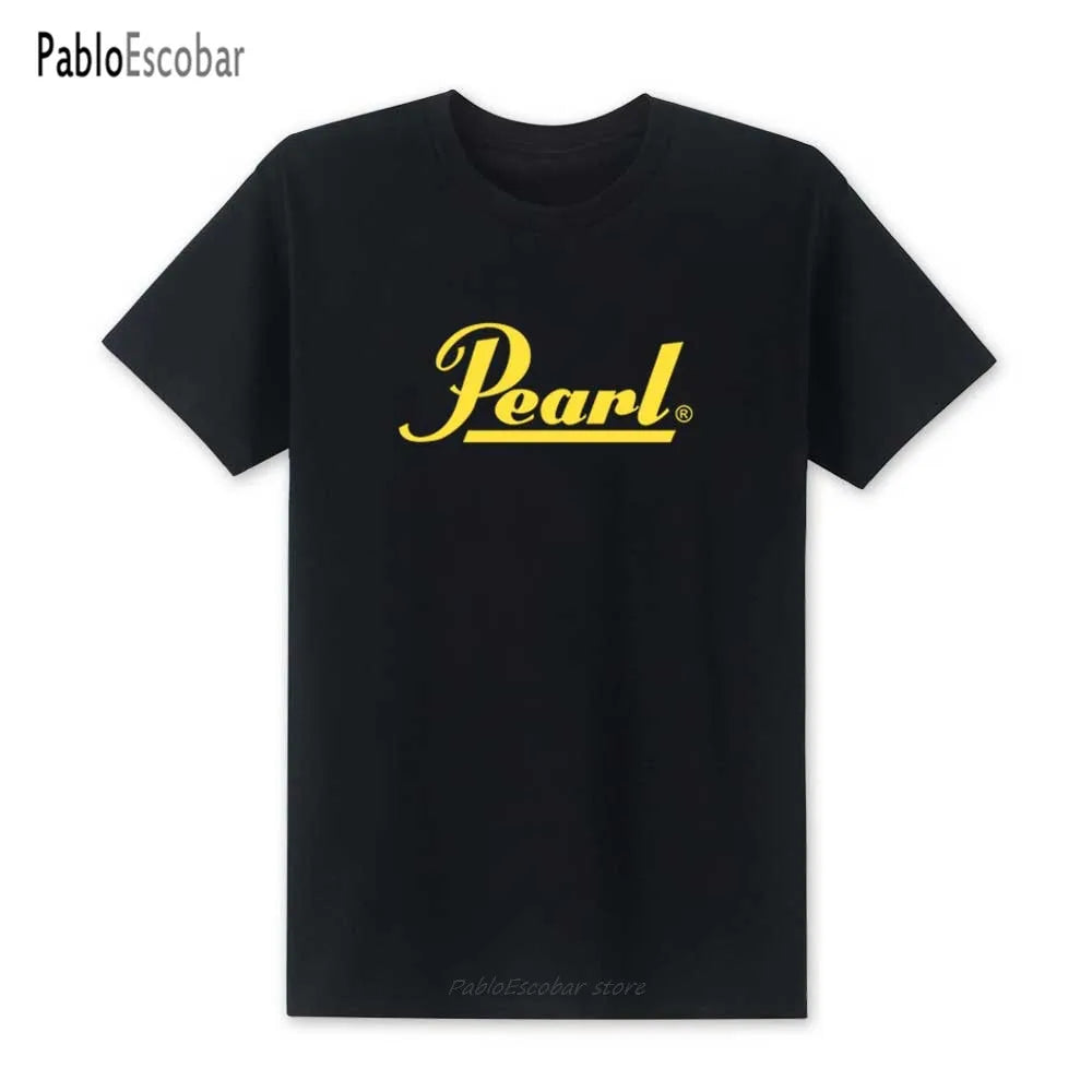 Fashion Drums Brand Men T Shirts Summer New Pearl T Shirt O-neck Short Sleeve Cotton Music T-shirts Top Tees