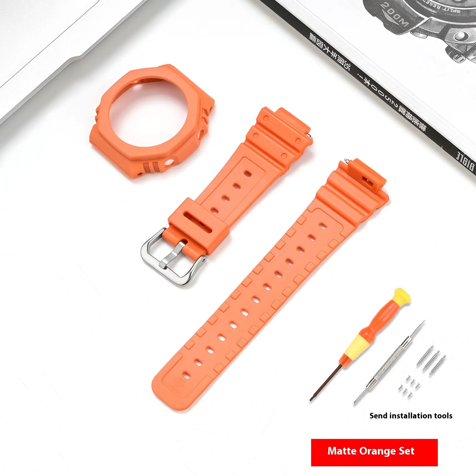 Case + Strap for Casio G-SHOCK GA-2100 GA-2110 Transparent Rubber Resin Watch Band Modified Quick Release Wrist Bracelet Shell