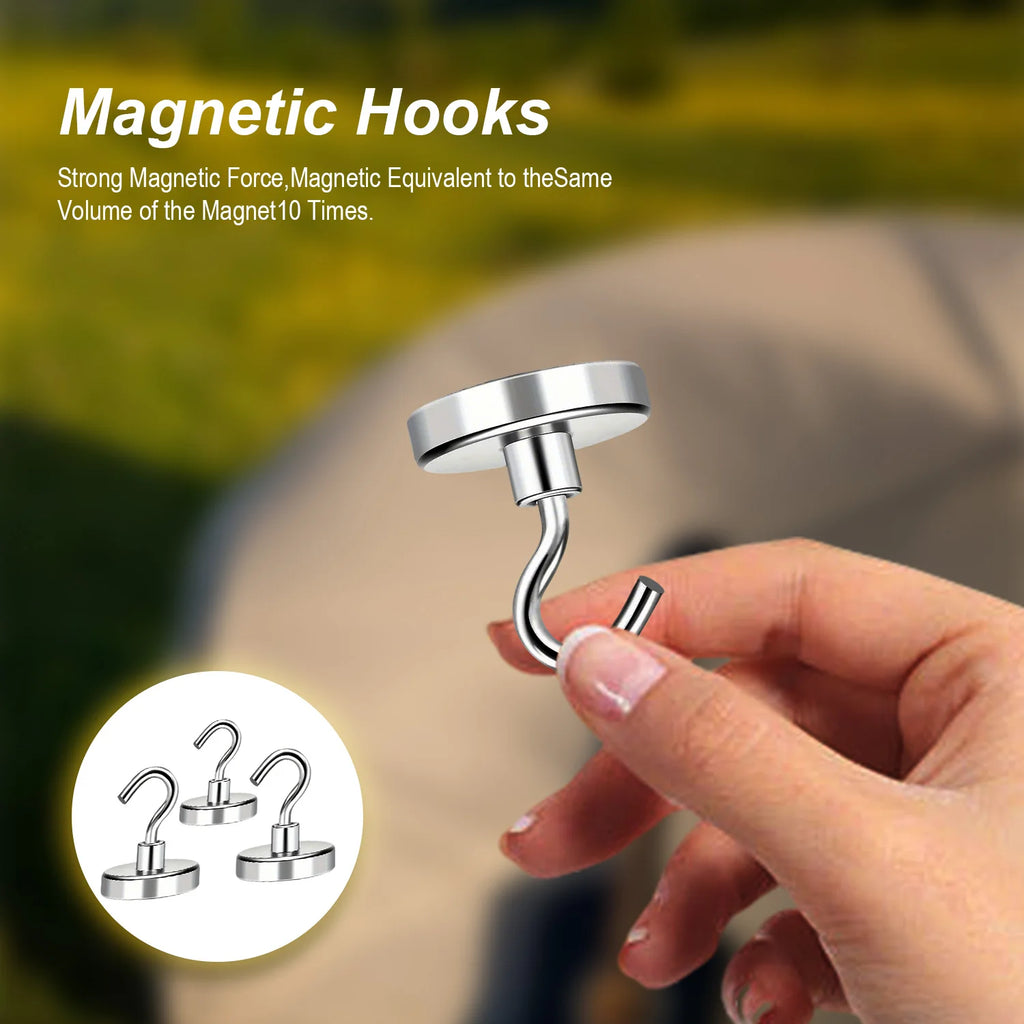 Magnetic Hooks Super Strong Magnets Neodymium Magnet Powerful Magnets Hanging Hooks for Bathroom Kitchen Organizers