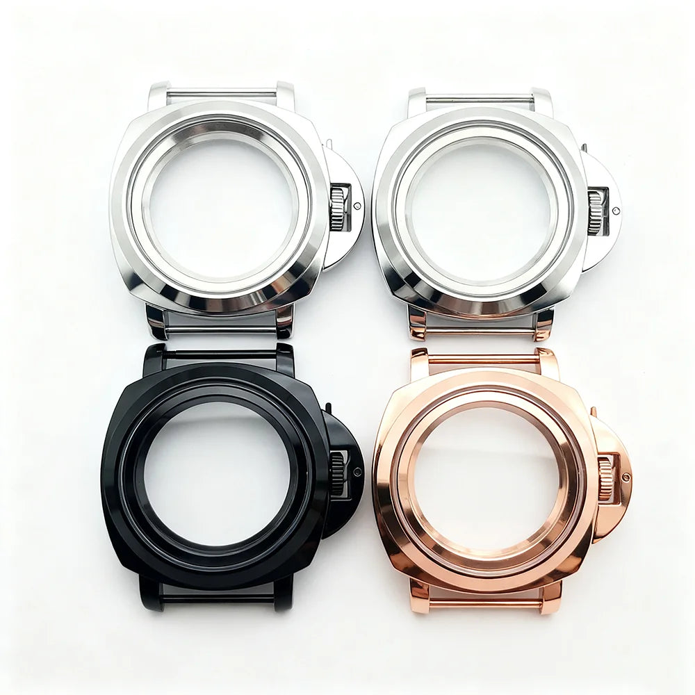 40mm No logo Safety Lock Watch Case Crown Protecting Device With Lever For Seiko Panerai Luminor NH35 Automatic Movement ModPart