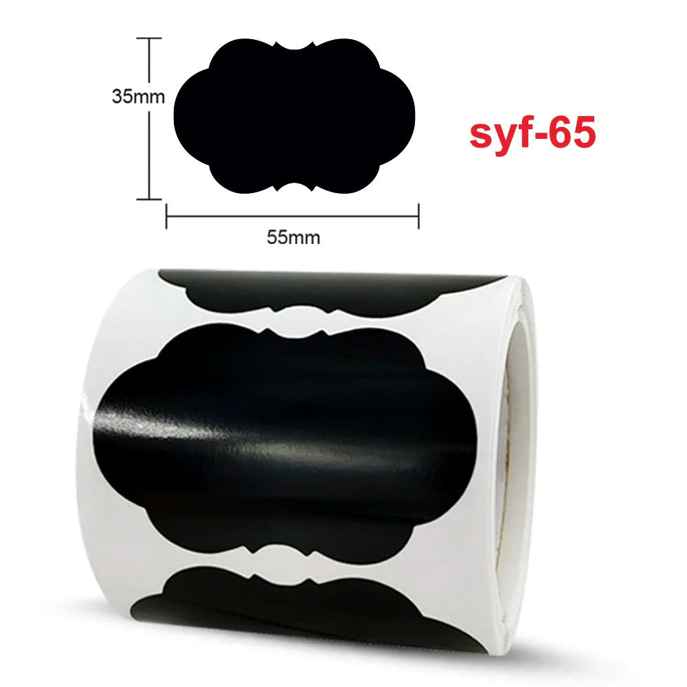 120Pcs/Roll 3 Styles Removable Blackboard Stickers With Erasable Pen Waterproof Chalkboard Labels 1.4*2.2in for Home & Kitchen