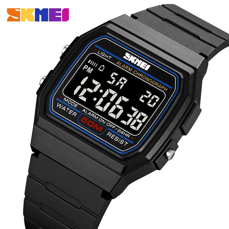 SKMEI 2042 Fashion Sports Black Watch for Men Chrono Military LED Display Mens Digital Wristwatches Date Week Clock reloj hombre