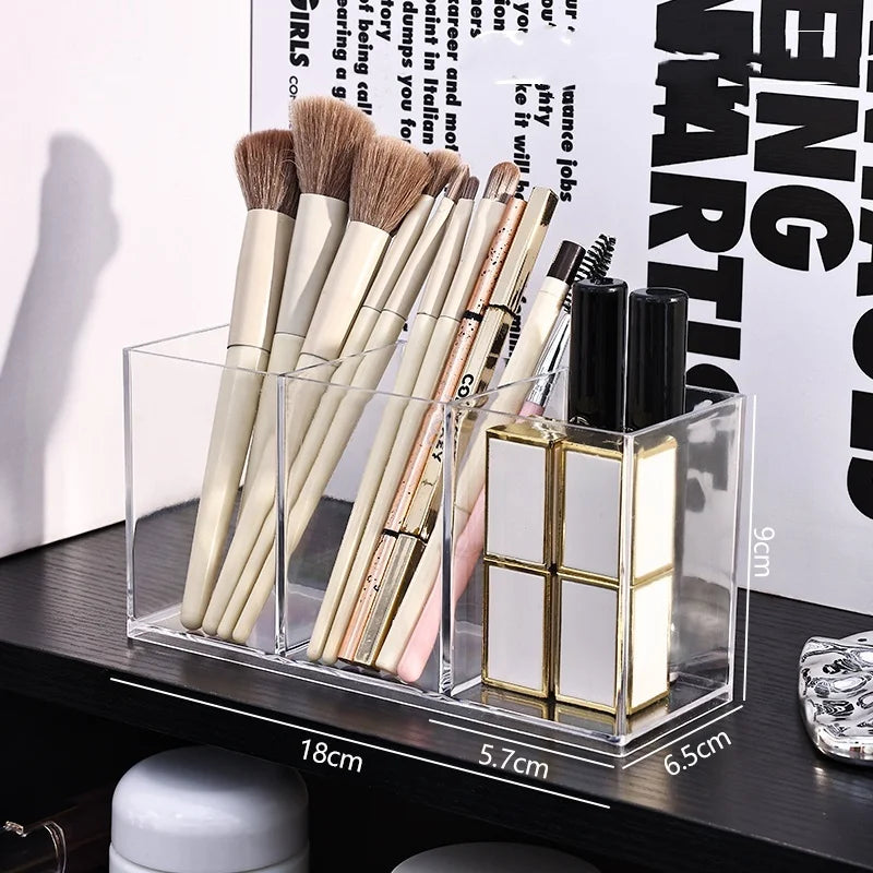 Transparent lipstick Cosmetic Makeup Acrylic Makeup Brush Tool Storage Box Case Make-up Brush Holder Table Organizer Makeup Tool