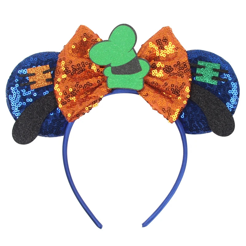 2025 New Style Mickey Minnie Ear Headband Sequin Bows Girl Adult Kids Halloween Party Cosplay Hair Accessories Princess Hairband