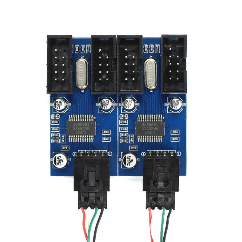 Motherboard USB 2.0 9Pin Female Interface Header Splitter 1 To 2/4 Extension Cable Adapter 9-Pin PC Computer USB HUB Connectors