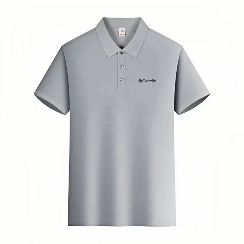 Men's short sleeved polo shirt high-end brand embroidered top 2026 summer new solid color comfortable and casual lapel T-shirt