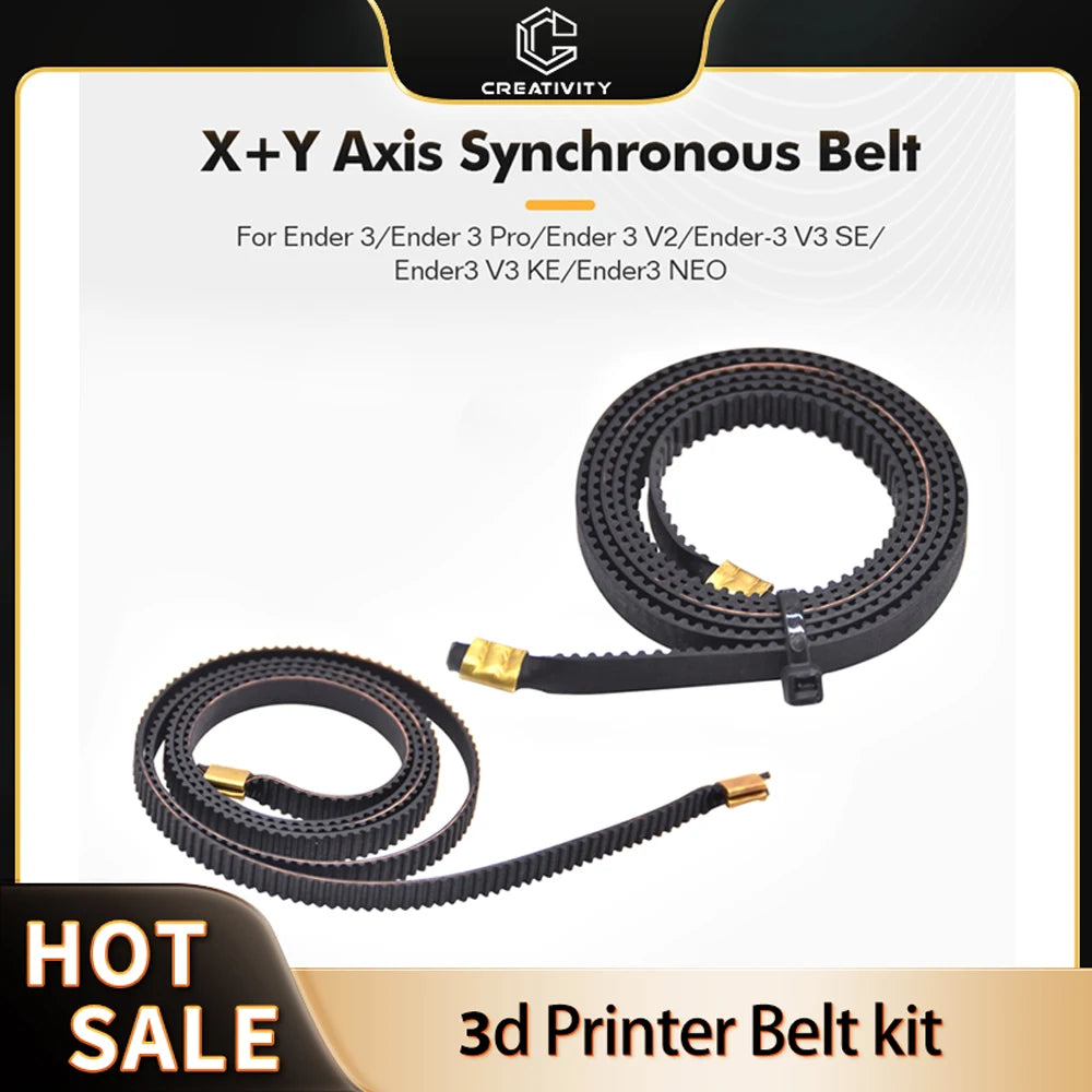 Ender 3/V2/Pro/S1/ CR6 SE/Ender-3 V3 SE/Ender3 V3 KE/Ender3 NEO 3D Printer Parts X+Y Axis Rubber Open Timing Belt