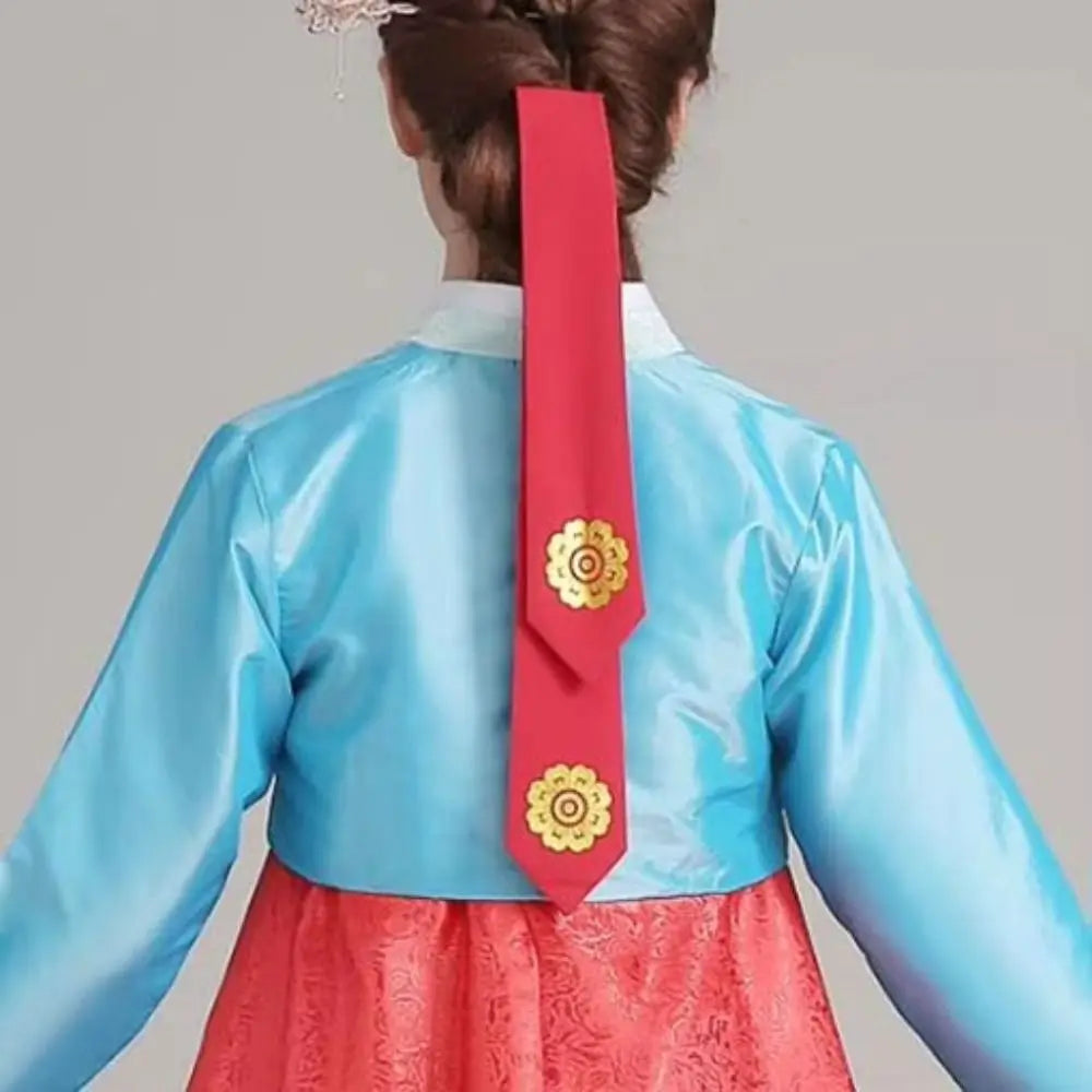 Classical Flower Korean Headband Traditional Ribbon Korean Hanbok Hairband Headdress Hair Clip Stage Dance Costume Children