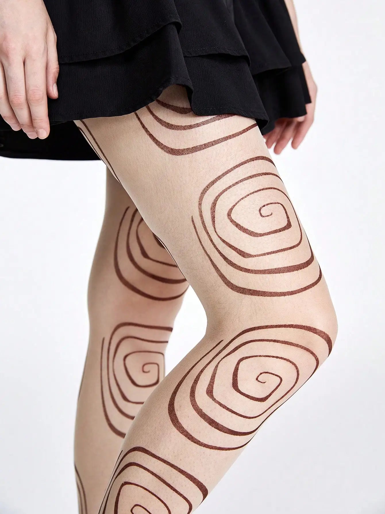 1 Fashionable and Sexy Circle Printed Silk Stocking, Women's Anti Hook Silk Stocking Pantyhose