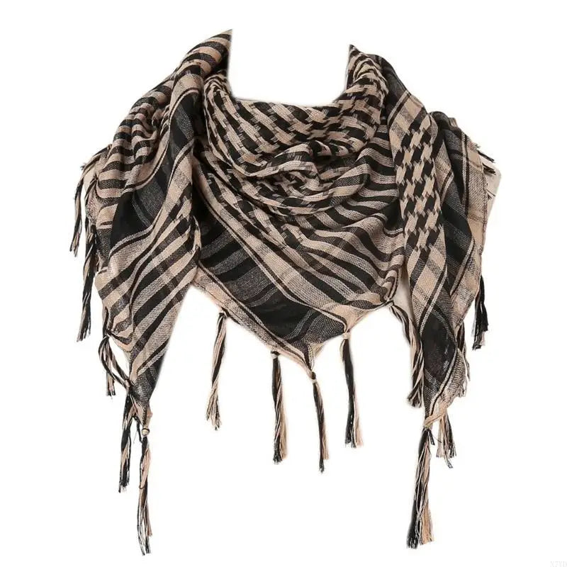 N7YD Desert Shemagh Scarf Soft Fringed Arab Headscarf Unisex Keffiyeh Bandana Unisex Headwrap Arabian Scarf Head Covering