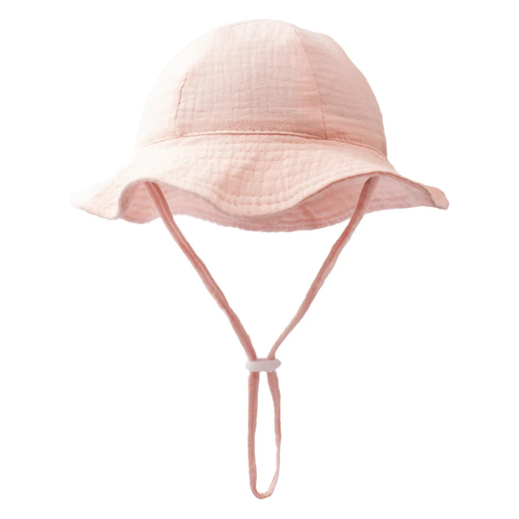 Baby Cotton Bucket Hats New Children Sunscreen Outdoor Caps Boys Girls Print Panama Hat Unisex Beach Fishing Hat For 3-12 Months