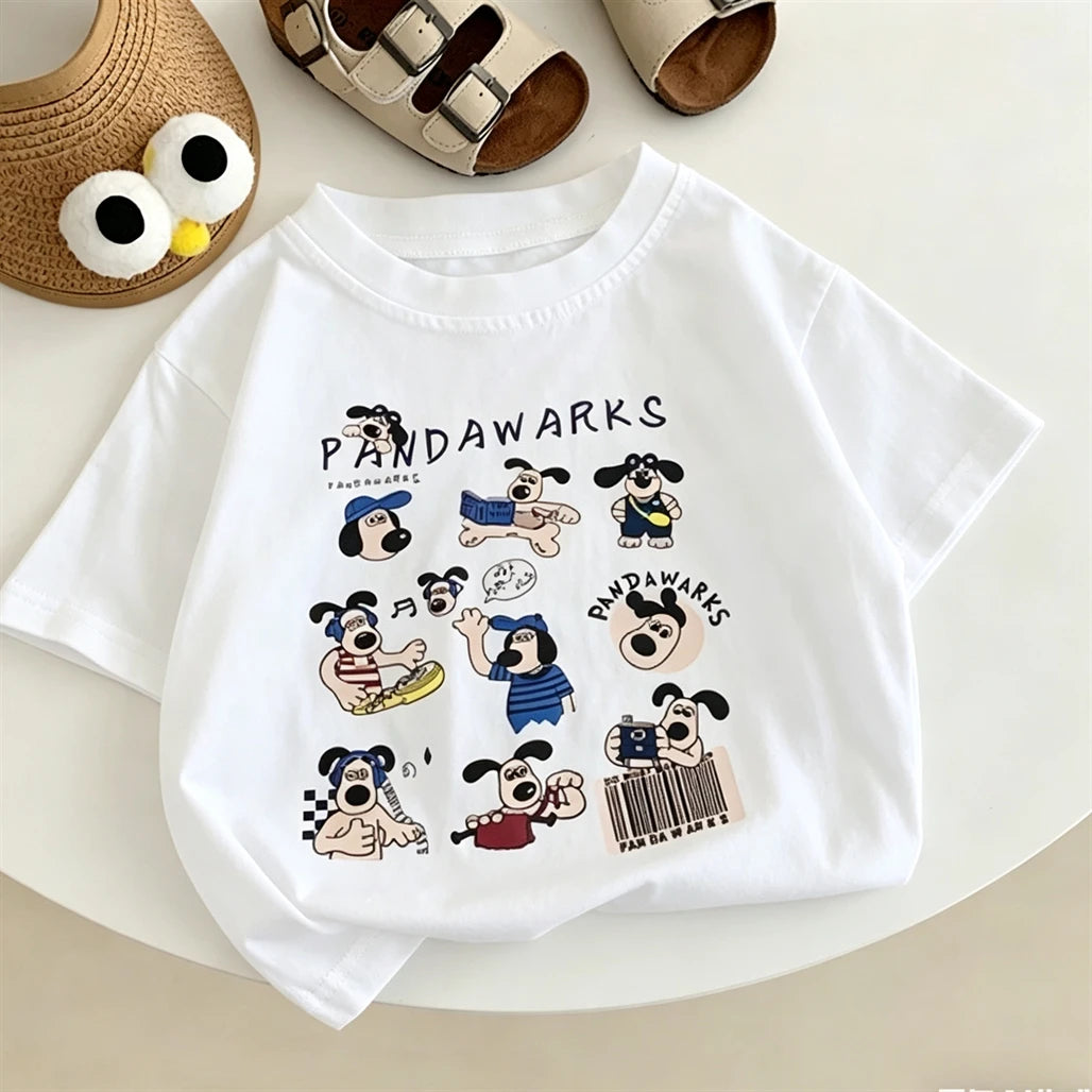 Full Print Tshirt Boys Child Short-sleeved Tops 2026 Summer Clothes Round Neck T Shirt Fashion Casual Wear Toddler Cute Tees
