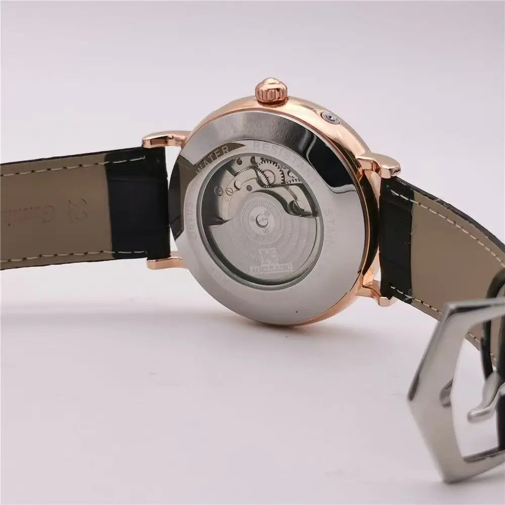 High-End Luxury Men's Mechanical Watch, Fully Automatic Skeleton Design, Fashionable Business Casual Niche Versatile Stylish Trendy Men's Wristwatch, Best-Selling Watch, Top Choice for Men's Gifts, Brand Name Watch, Preferred