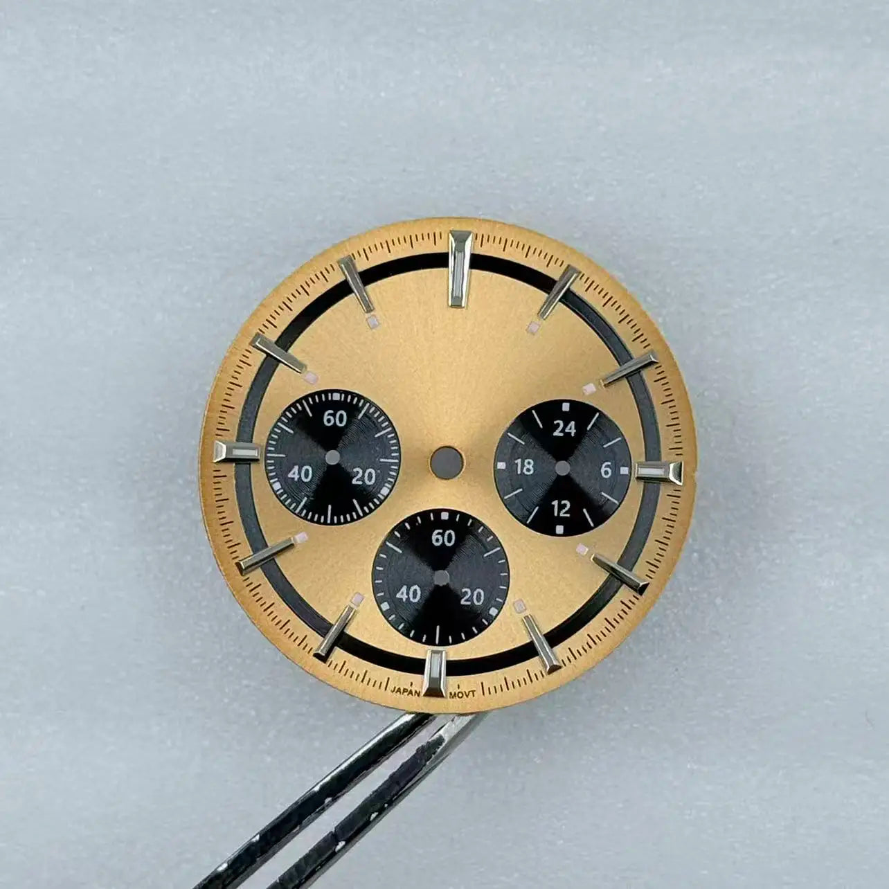 29.5mm/32.5mm No logo Sunburst Watch Dial For Seiko VK63 Longines Conquest Chronograph Quartz Movement Green Lume Mod Parts Case