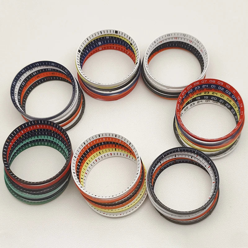 30.5mm Watch Chapter Rings Fit SKX007 SKX009 SRPD Watch Case Plastic Inner Ring NH35 NH36 Movement Men's Watch Parts Replace