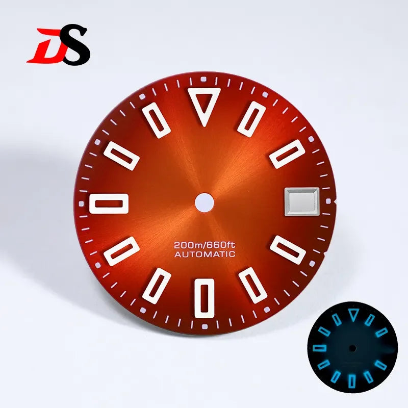 NH35 Dial Matte Dial Hollow Index 28.5mm BGW9 C3 Lume for NH35/NH34 Movement Custom Logo Watch Accessories