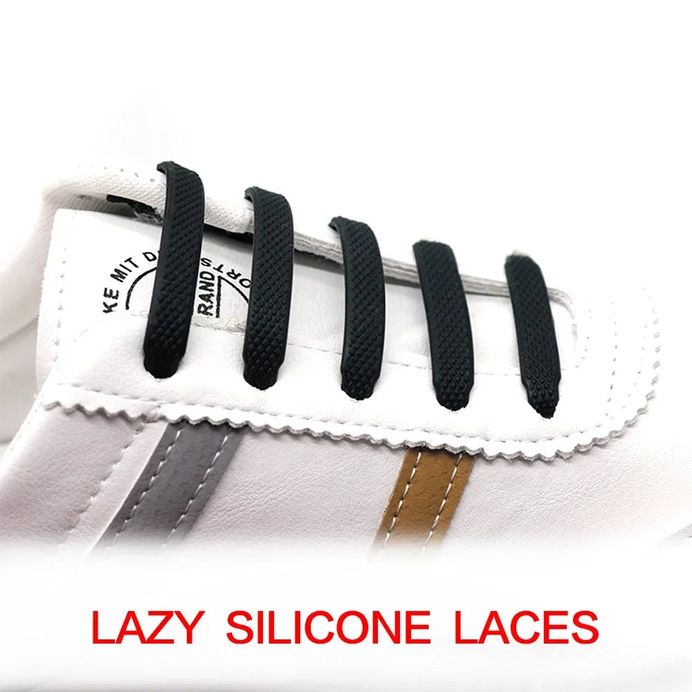 No Tie Silicone Creative Lazy Elastic 16pcs/lot 13Colors Shoelaces Fits Kids/adult Quickly Put on And Off Shoelaces Accessories