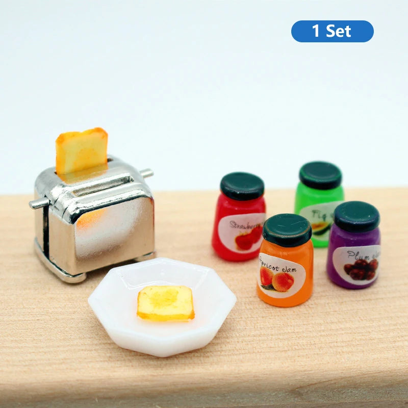 1PC Dollhouse 1/12 Scale Mini Bread Machine Miniature Kitchen Access Toaster Home Decoration Spoon Shovel Cookware Model