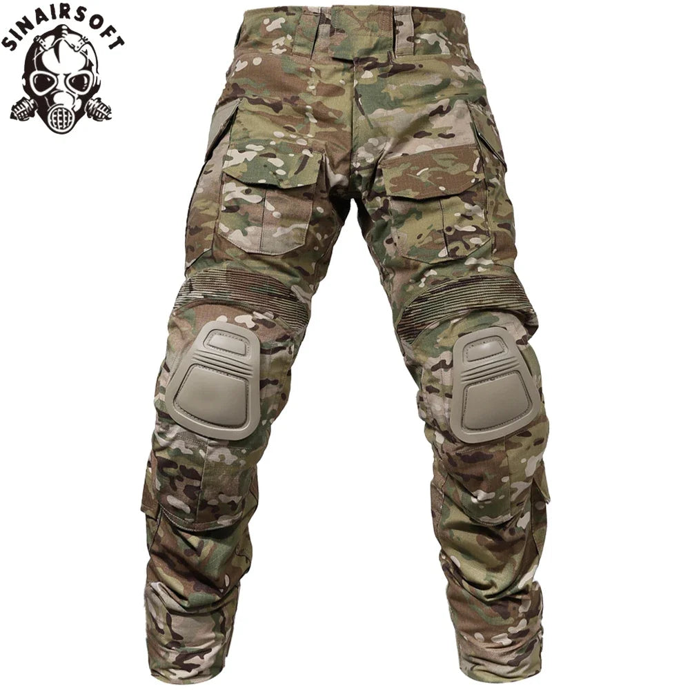 SINAIRSOFT G3 Combat Pants with Knee Pads Tactico Trousers MC gen3 Outdoor Hunting Camouflage