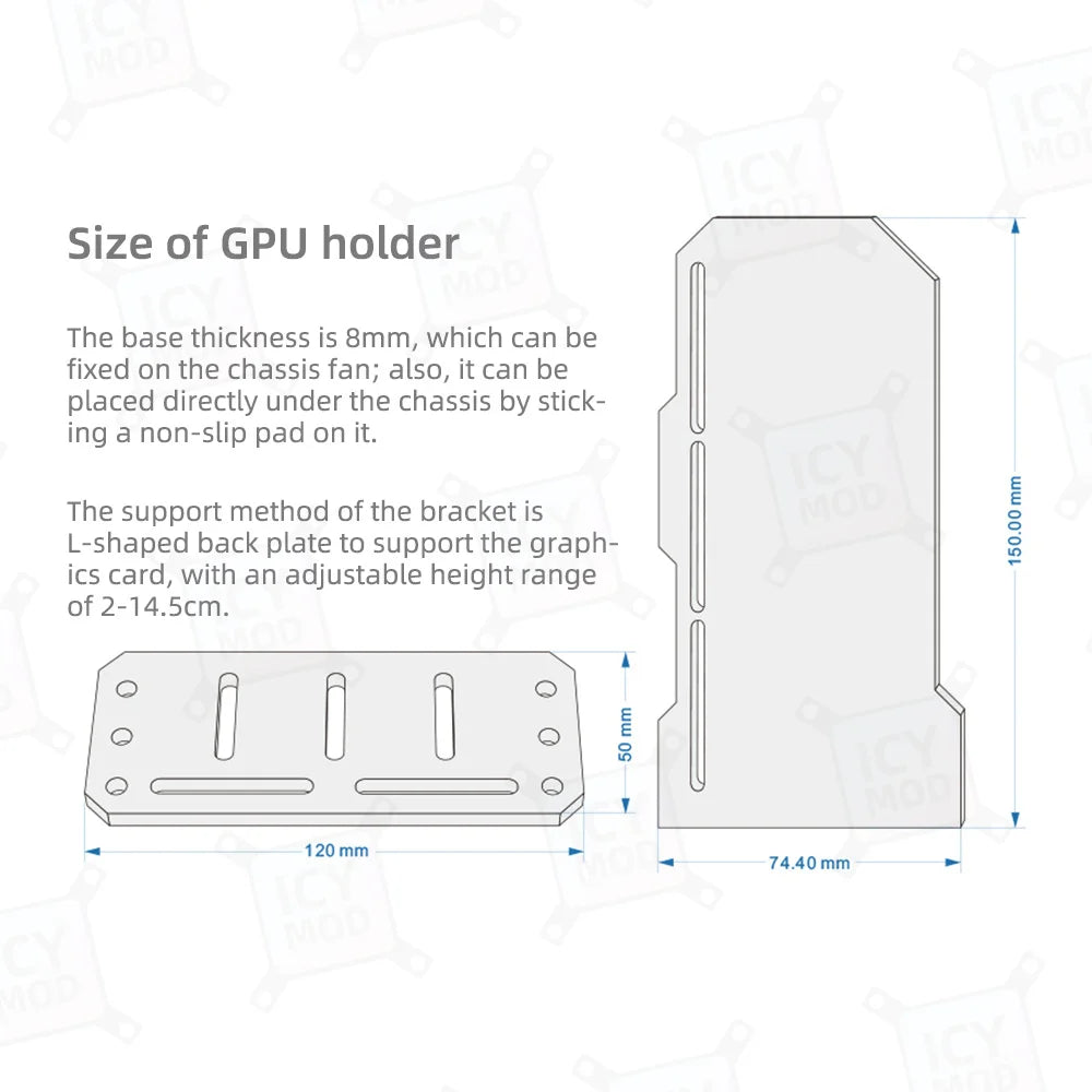 ROG VGA Bracket ARGB Mirror Vertical GPU Holder PC ROG Video Card Support Chassis Water Cooler 5V 3Pin AURA