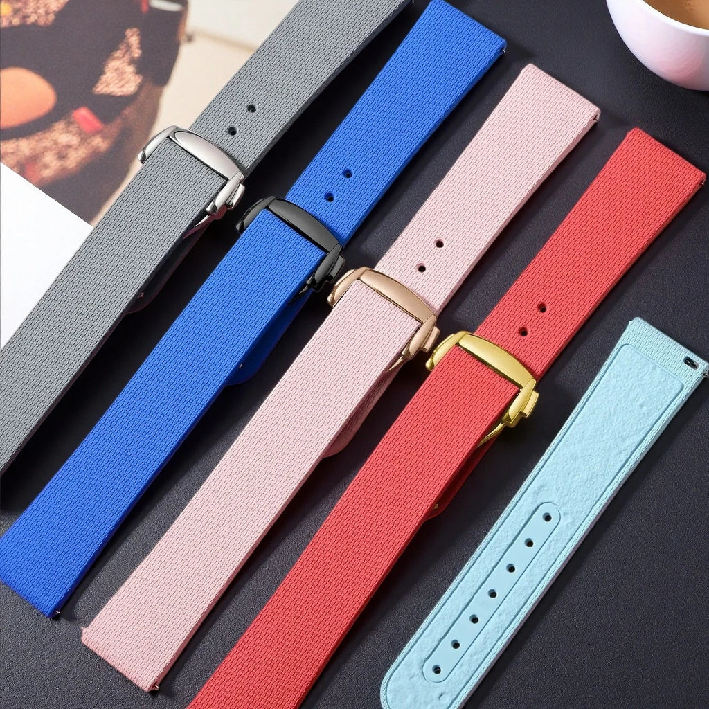 Watch Straps For Women 20mm For Omega MoonSwatch Speedmaster Cartier FKM Rubber Watch Strap Quick Release Universal Watch Bands