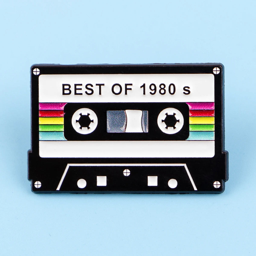 Vintage 1985 Brooch Creative Tape Enamel Pins Music TV Lapel Pin For Backpack Clothing Accessories Metal Badge Jewelry Gift
